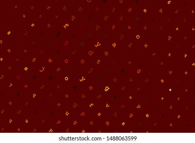 Light Red, Yellow vector layout with latin alphabet. Shining illustration with ABC symbols on abstract template. Pattern for school, grammar websites.