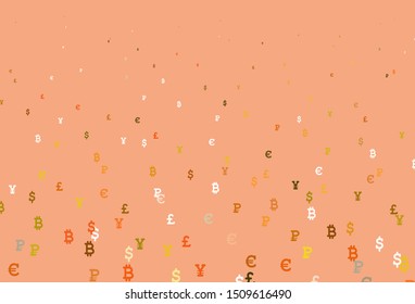 Light Red, Yellow vector layout with banking symbols. Abstract illustration with colored financial digital symbols. Pattern for trader ads, booklets, leaflets.