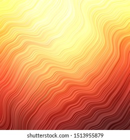 Light Red, Yellow vector layout with wry lines. Abstract illustration with bandy gradient lines. Best design for your posters, banners.