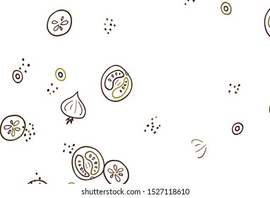 Light Red, Yellow vector layout with restaurant food. Colorful decorative design of snacks in doodle style. Design for ad, poster, banner of cafes or restaurants.