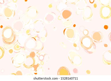 Light Red, Yellow vector layout with circle shapes. Blurred decorative design in abstract style with bubbles. Pattern for ads, leaflets.