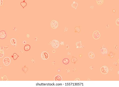 Light Red, Yellow vector layout with restaurant food. Abstract background with colorful Fast Food illustrations. Template for meal cooking in kitchen.