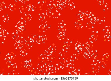 Light Red, Yellow vector layout with algebra elements. Modern geometrical illustration with numerals. Smart design for university advert.