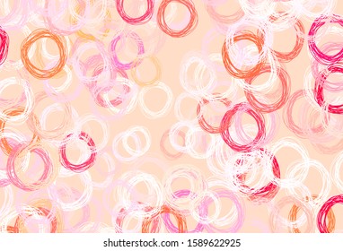 Light Red, Yellow vector layout with circle shapes. Abstract illustration with colored bubbles in nature style. Pattern for beautiful websites.