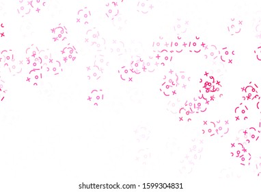 Light Red, Yellow vector layout with algebra elements. Modern geometrical illustration with numerals. Pattern for posters, banners of math books.