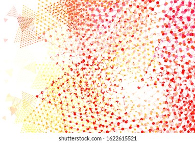 Light Red, Yellow vector layout with circles, lines. Beautiful illustration with circles, triangles in nature style. Pattern for booklets, leaflets