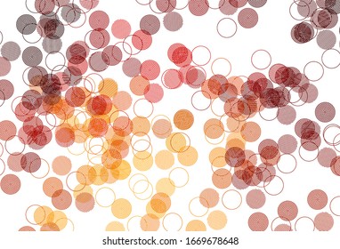 Light Red, Yellow vector layout with circle shapes. Illustration with set of shining colorful abstract circles. Pattern for futuristic ad, booklets.