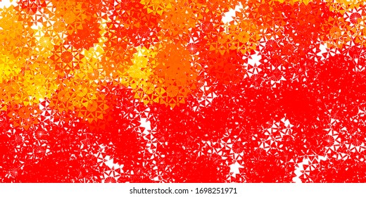 Light Red, Yellow vector layout with beautiful snowflakes. Colorful abstract illustration with snowflakes. Xmas design for business.