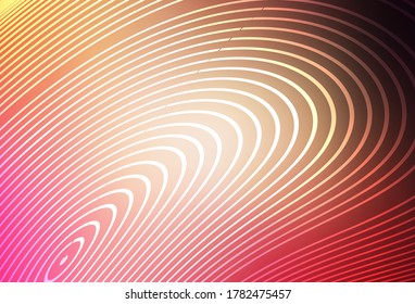 Light Red, Yellow vector layout with curved lines. An elegant bright illustration with gradient lines. Texture for booklets, leaflets.