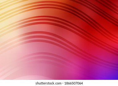 Light Red, Yellow vector layout with bent lines. Creative illustration in halftone style with gradient. Simple template for your design.