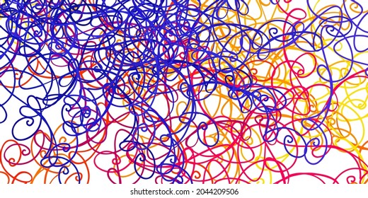 Light Red, Yellow vector layout with wry lines. Illustration in abstract style with gradient curved.  Template for cellphones.