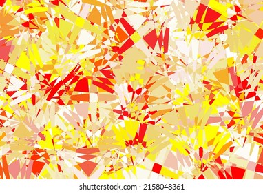 Hellrotes, gelbes Vektorlayout mit Dreiecksformen. Hervorragende abstrakte Illustration mit einer Reihe von bunten Dreiecken. Eine einfache Ergänzung zu Ihren Werken.