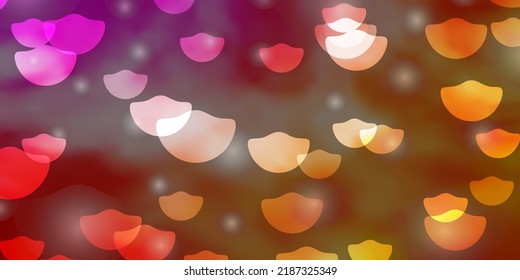 Light Red, Yellow vector layout with circles, stars. Abstract illustration with colorful spots, stars. Design for posters, banners.