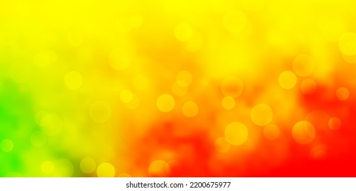 Light Red, Yellow vector layout with circle shapes. Illustration with set of shining colorful abstract spheres. Pattern for websites.
