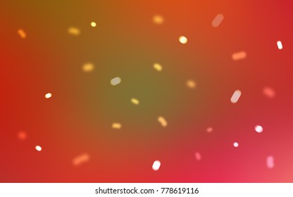 Light Red, Yellow vector layout with bright snowflakes. Shining colored illustration with snow in christmas style. New year design for your ad, poster, banner.