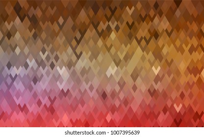 Light Red, Yellow vector low poly background. A sample with a polygonal design. Illustration in polygonal style with repeating squares