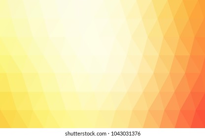 Light Red, Yellow vector Low poly crystal background. Polygon design pattern. Low poly illustration, low polygon background.