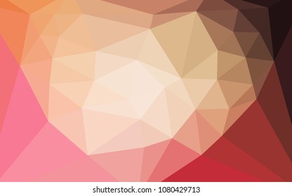 Light Red, Yellow vector low poly layout with a heart in a centre. A sample with polygonal shapes. Brand new style for your business design.