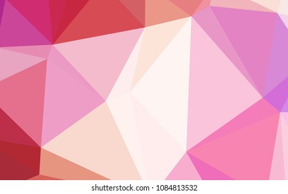 Light Red, Yellow vector low poly cover. A sample with polygonal shapes. Brand-new design for your business.