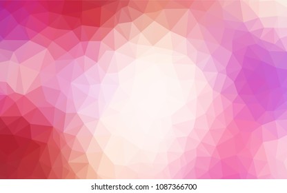 Light Red, Yellow vector low poly texture. Polygonal abstract illustration with gradient. Triangular pattern for your design.