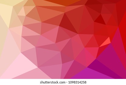 Light Red, Yellow vector low poly layout with a heart in a centre. Triangular geometric sample with gradient.  Pattern for a brand book's backdrop.