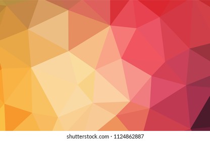 Light Red, Yellow vector low poly layout. Colorful abstract illustration with triangles. Completely new template for your banner.