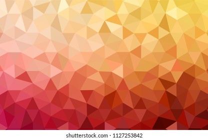 Light Red, Yellow vector low poly cover. Creative geometric illustration in Origami style with gradient. Polygonal design for your web site.