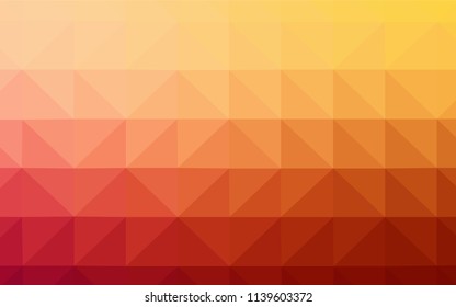 Light Red, Yellow vector low poly texture. Polygonal abstract illustration with gradient. Best triangular design for your business.