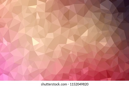 Light Red, Yellow vector low poly cover. Geometric illustration in Origami style with gradient.  A new texture for your web site.