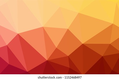 Light Red, Yellow vector low poly texture. Triangular geometric sample with gradient.  Template for cell phone's backgrounds.