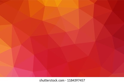Light Red, Yellow vector low poly cover. A vague abstract illustration with gradient. Triangular pattern for your business design.
