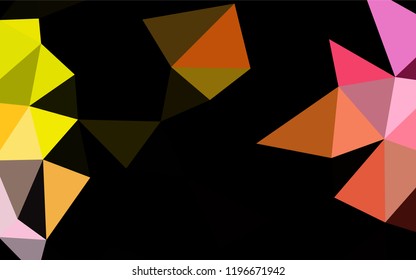 Light Red, Yellow vector low poly mosaic texture. Geometric illustration in with gradient.  A completely new design for your business.