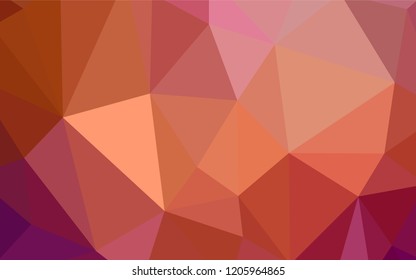 Light Red, Yellow vector low poly layout. Triangular geometric sample with gradient.  Brand new style for your business design.