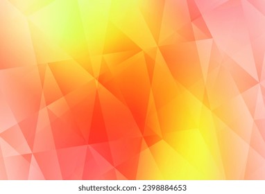 Rojo claro, Vector amarillo bajo fondo de poli. Ilustración abstracta brillante con triángulos elegantes. Patrón triangular para tu diseño.