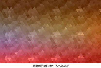 Light Red, Yellow vector low poly pattern. Shining illustration, which consist of triangles. A new texture for your design.