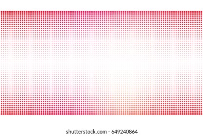 Light Red, Yellow vector modern geometrical circle abstract background. Dotted texture template. Geometric pattern in halftone style with gradient. 