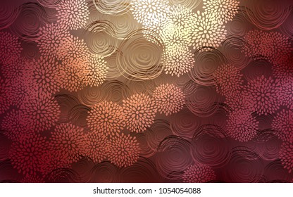 Light Red, Yellow vector natural abstract template. An elegant bright illustration with flowers in Natural style. A completely new design for your business.