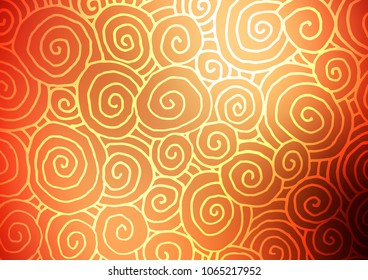 Light Red, Yellow vector natural abstract template. Decorative shining illustration with doodles on abstract template. Hand painted design for web, leaflet, textile.