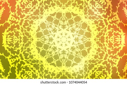 Light Red, Yellow vector natural abstract design. Decorative shining childish illustration with doodles on abstract template. Brand-new design for your business.