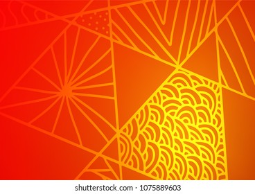 Light Red, Yellow vector natural abstract background. An elegant bright illustration with lines in Natural style. Hand painted design for web, wrapping, wallpaper.