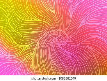 Light Red, Yellow vector natural elegant texture. Doodles on blurred abstract background with gradient. A new texture for your design.