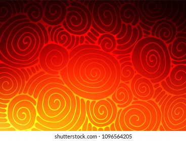Light Red, Yellow vector natural elegant pattern. A vague abstract illustration with doodles in Indian style. The elegant pattern can be used as a part of a brand book.