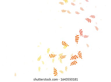 Light Red, Yellow vector natural pattern with leaves. Blurred decorative design in Indian style with leaves. Textured pattern for websites, banners.
