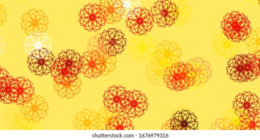 Light Red, Yellow vector natural backdrop with flowers. Simple colored illustration with abstarct flowers. Colorful pattern for spring parties.
