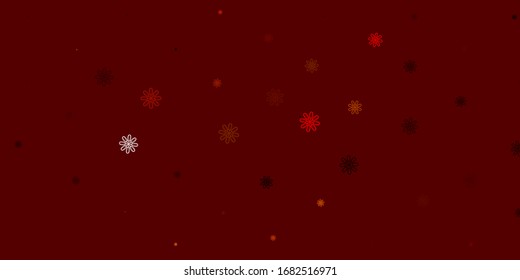 Light Red, Yellow vector natural backdrop with flowers. Simple design with flowers on abstarct background. Pattern for women day promotion.