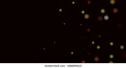 Light Red, Yellow vector natural layout with flowers. Simple colored illustration with abstarct flowers. Pattern for website designs.