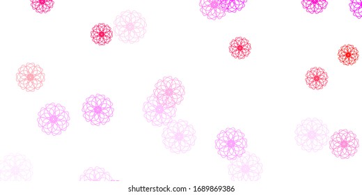 Light Red, Yellow vector natural layout with flowers. Colorful flowers in natural style on simple background. Colorful pattern for spring parties.