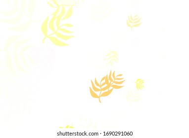 Color rojo claro, patrón natural vector amarillo con hojas. Ilustración de hojas en estilo Origami con degradado. Patrón texturizado para sitios web, banners.