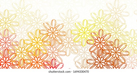 Light Red, Yellow vector natural artwork with flowers. Colorful flowers in natural style on simple background. Pattern for website designs.