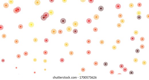 Light Red, Yellow vector natural artwork with flowers. Simple colored illustration with abstarct flowers. Pattern for website designs.